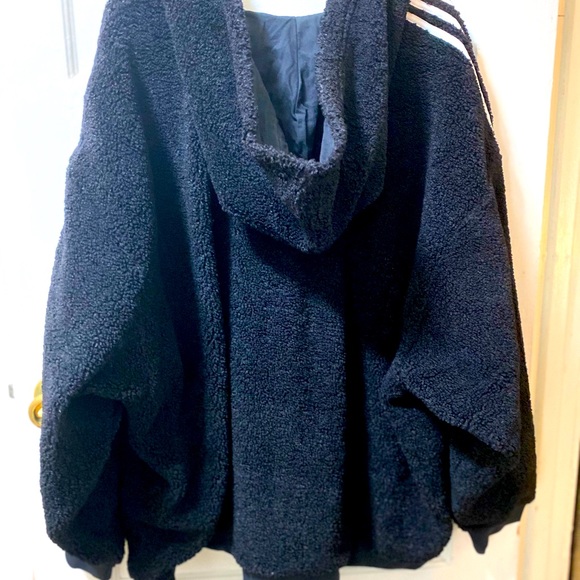 New Adidas Oversized Full Zip Hoodie Jacket - Picture 4 of 7